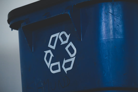 Blue plastic recycling bing