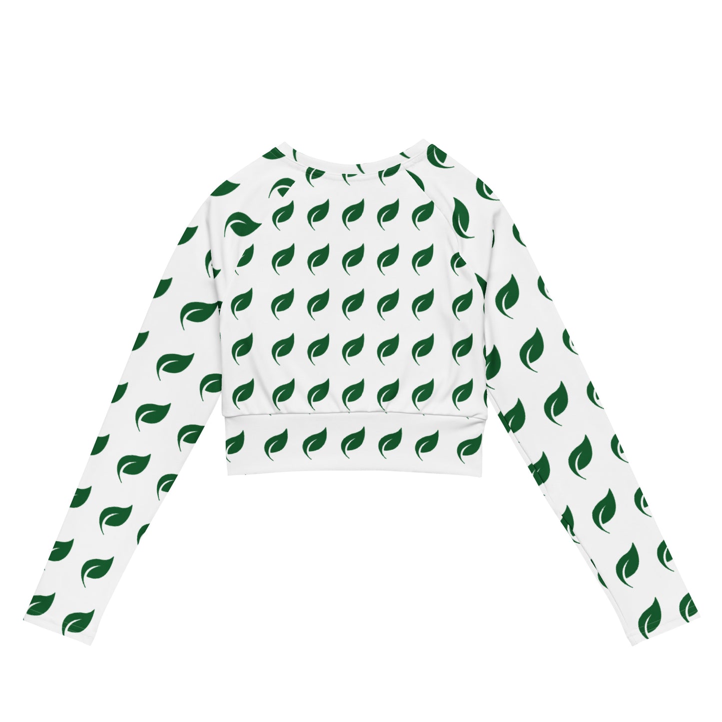 Eco Leaf Recycled Long-Sleeve Crop Top product flat on white background