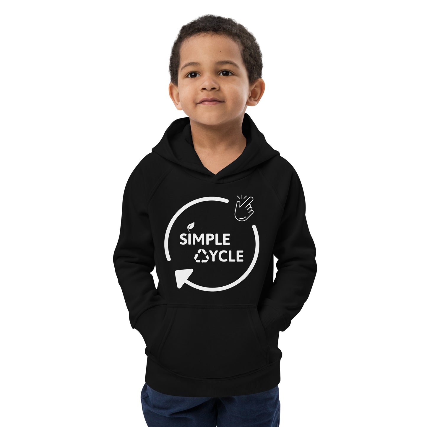 SimpleCycle Kids Eco Hoodie black front view