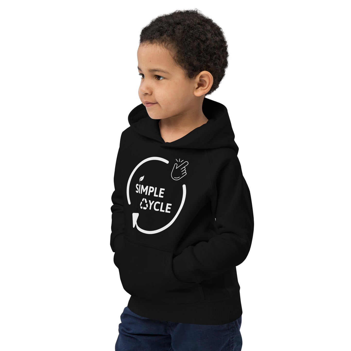 SimpleCycle Kids Eco Hoodie black front view