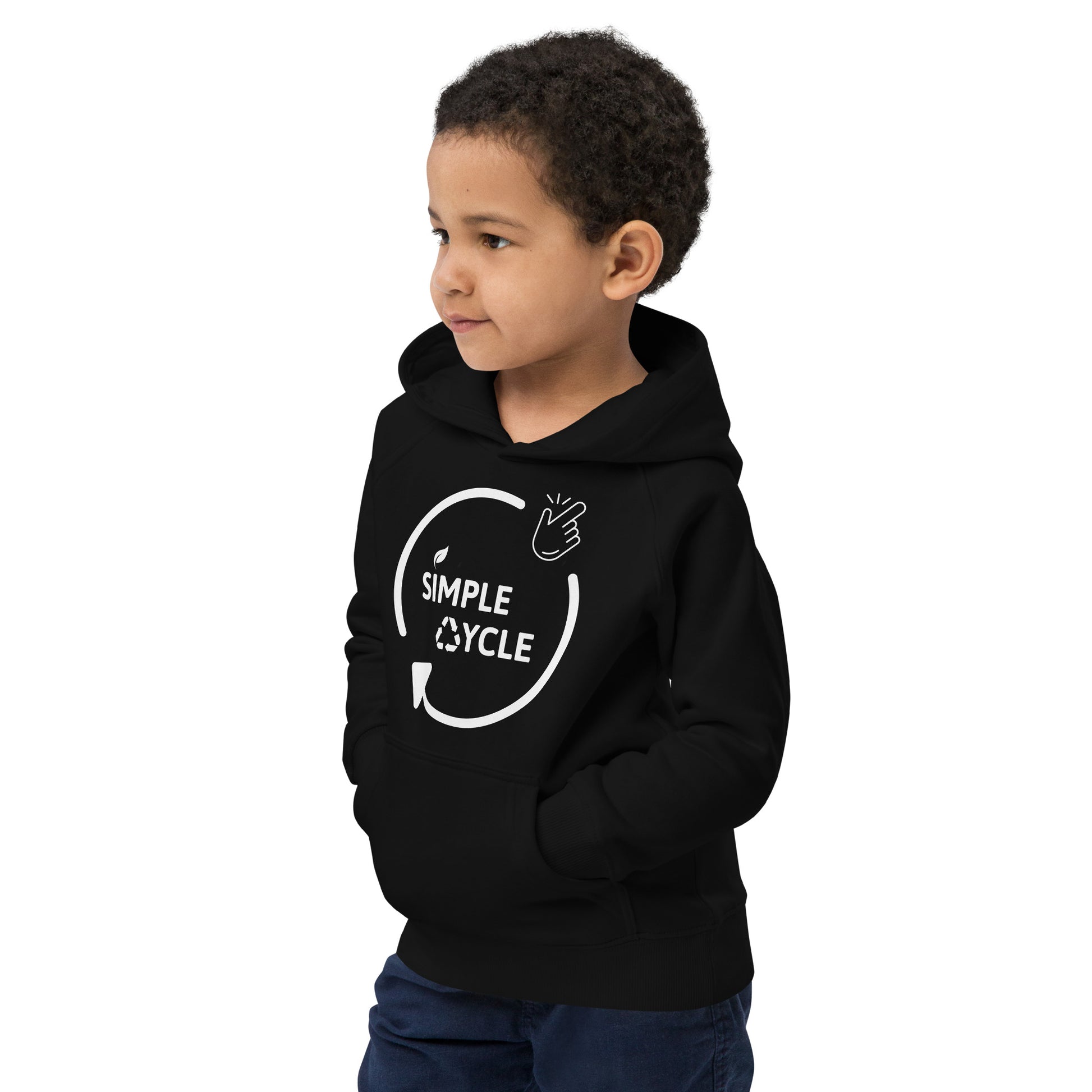 SimpleCycle Kids Eco Hoodie black front view