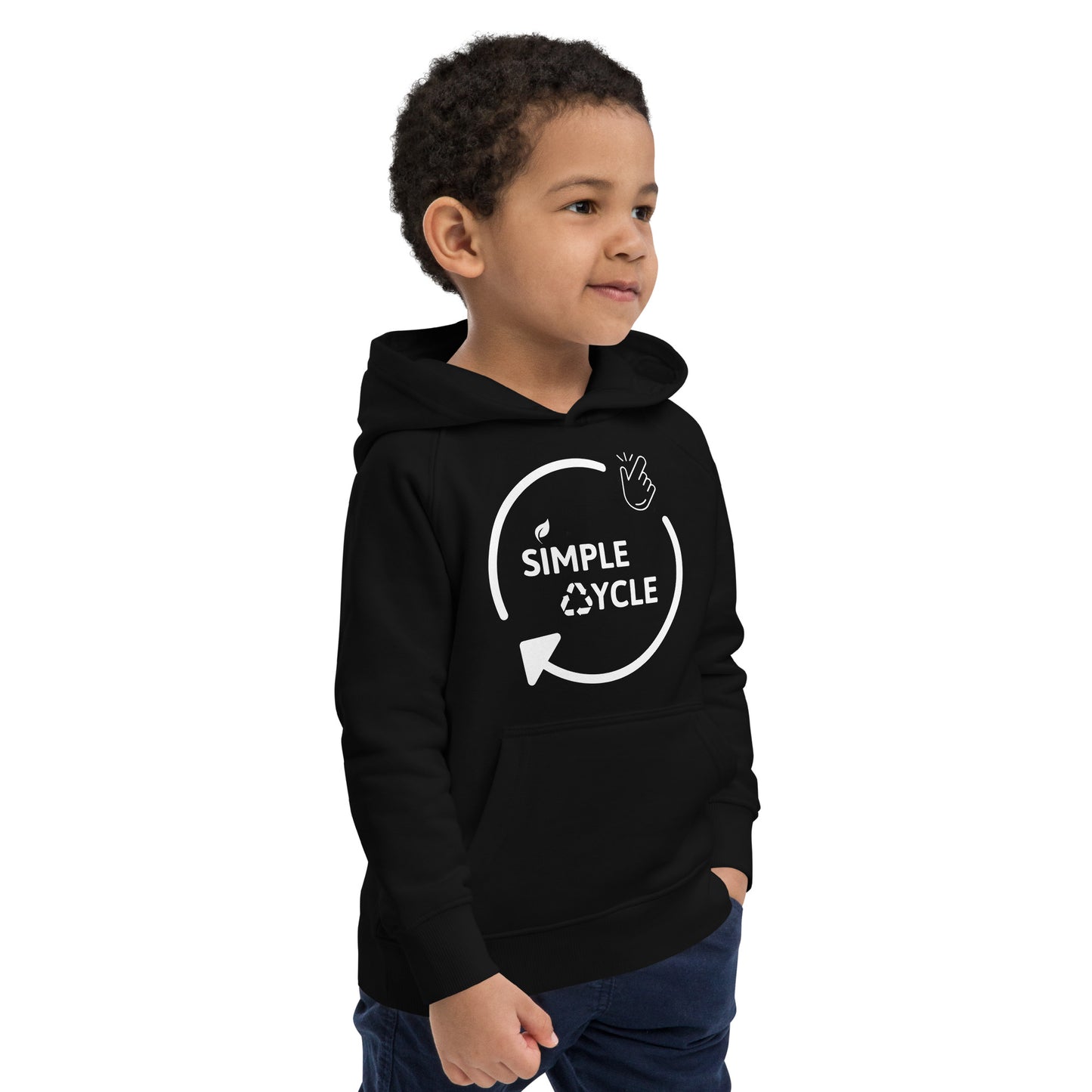 SimpleCycle Kids Eco Hoodie black side view