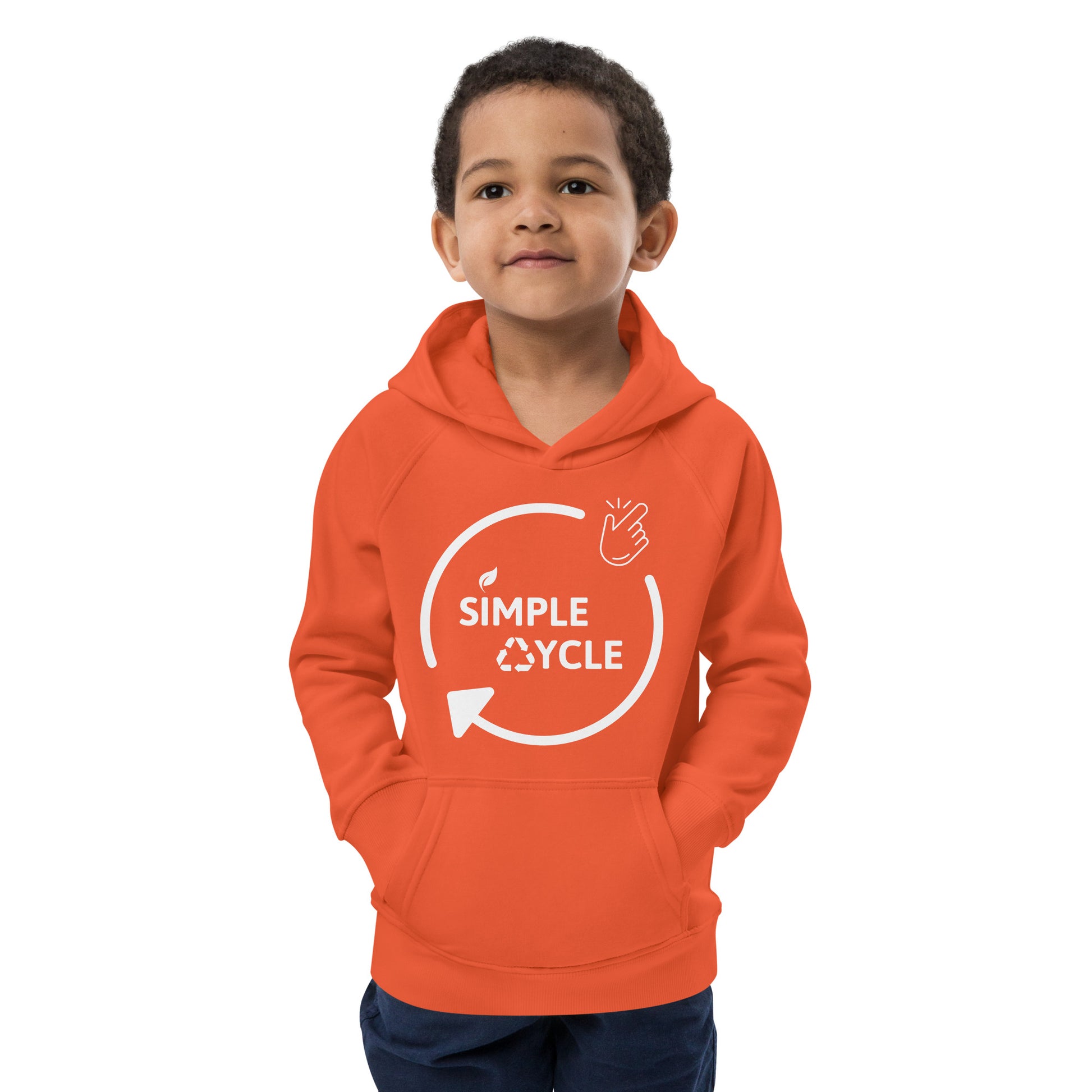 SimpleCycle Kids Eco Hoodie orange front view