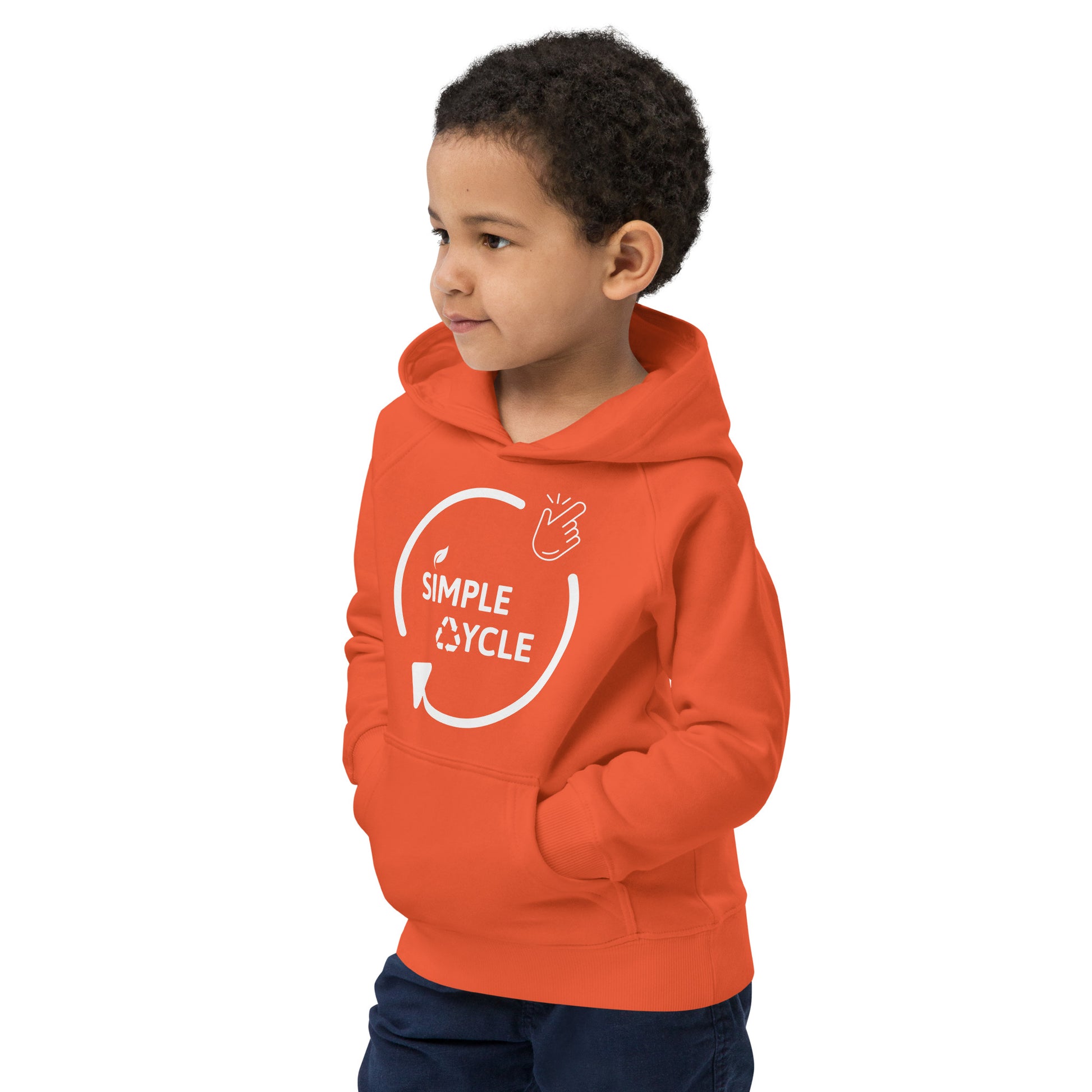 SimpleCycle Kids Eco Hoodie orange side view