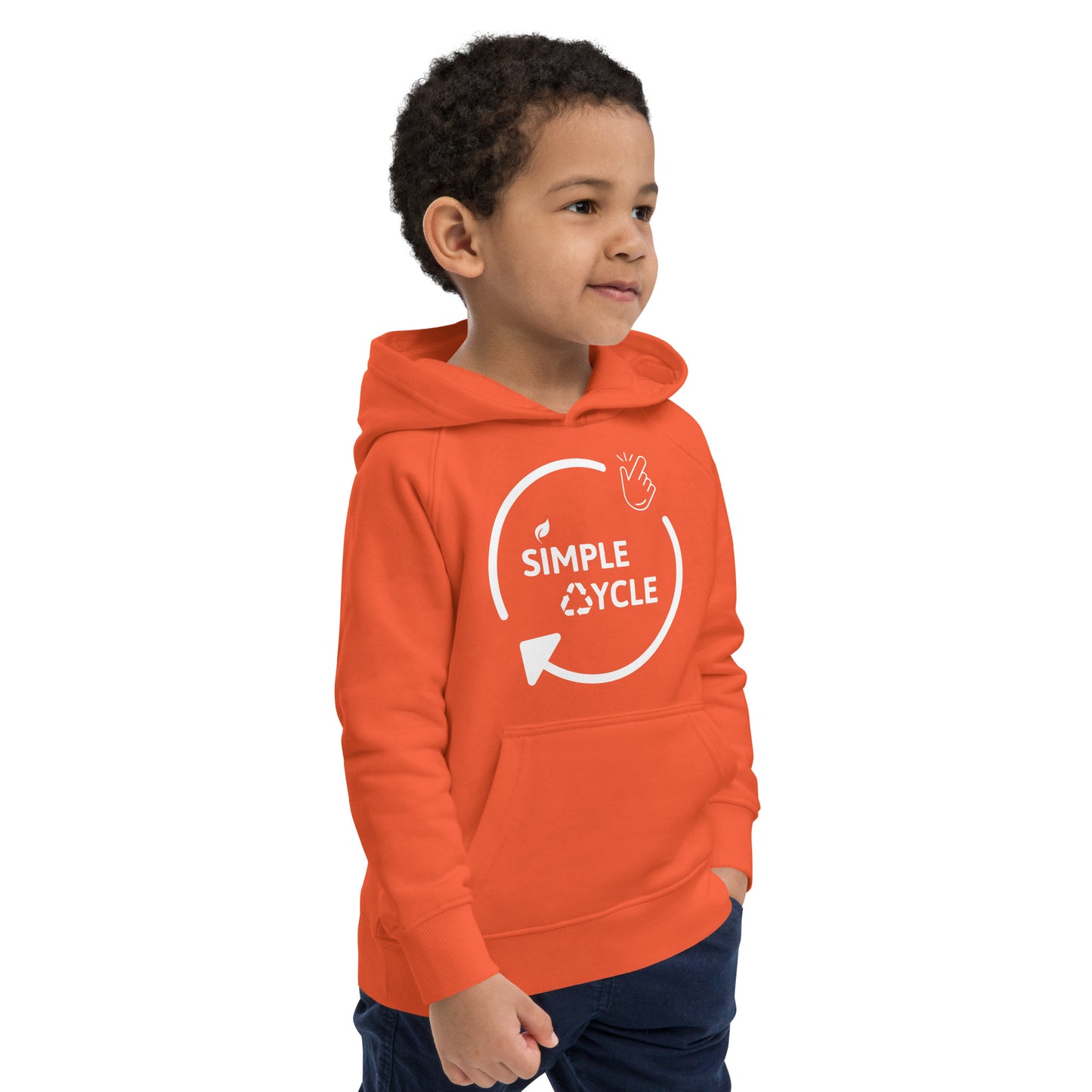 SimpleCycle Kids Eco Hoodie orange side view