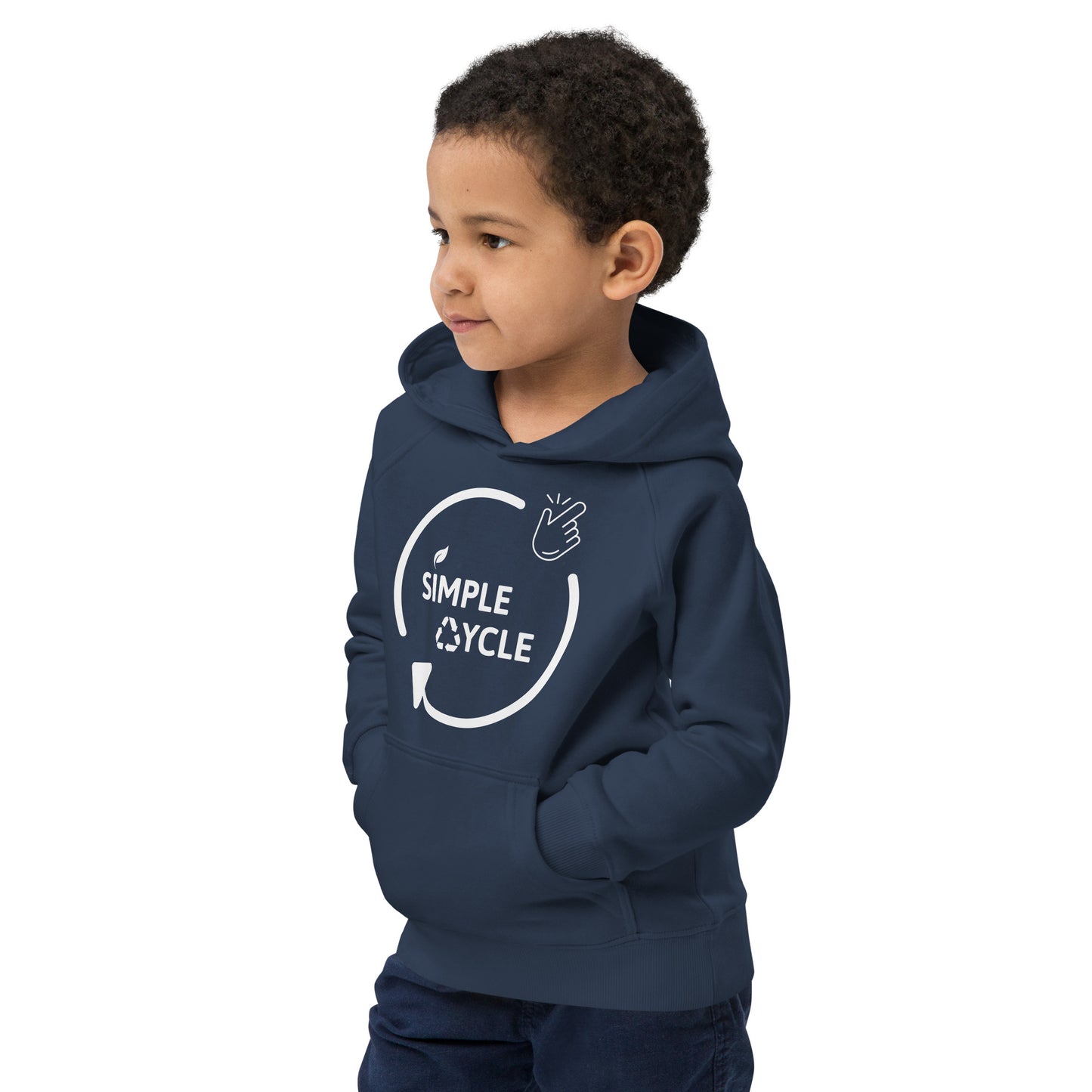 SimpleCycle Kids Eco Hoodie blue side view