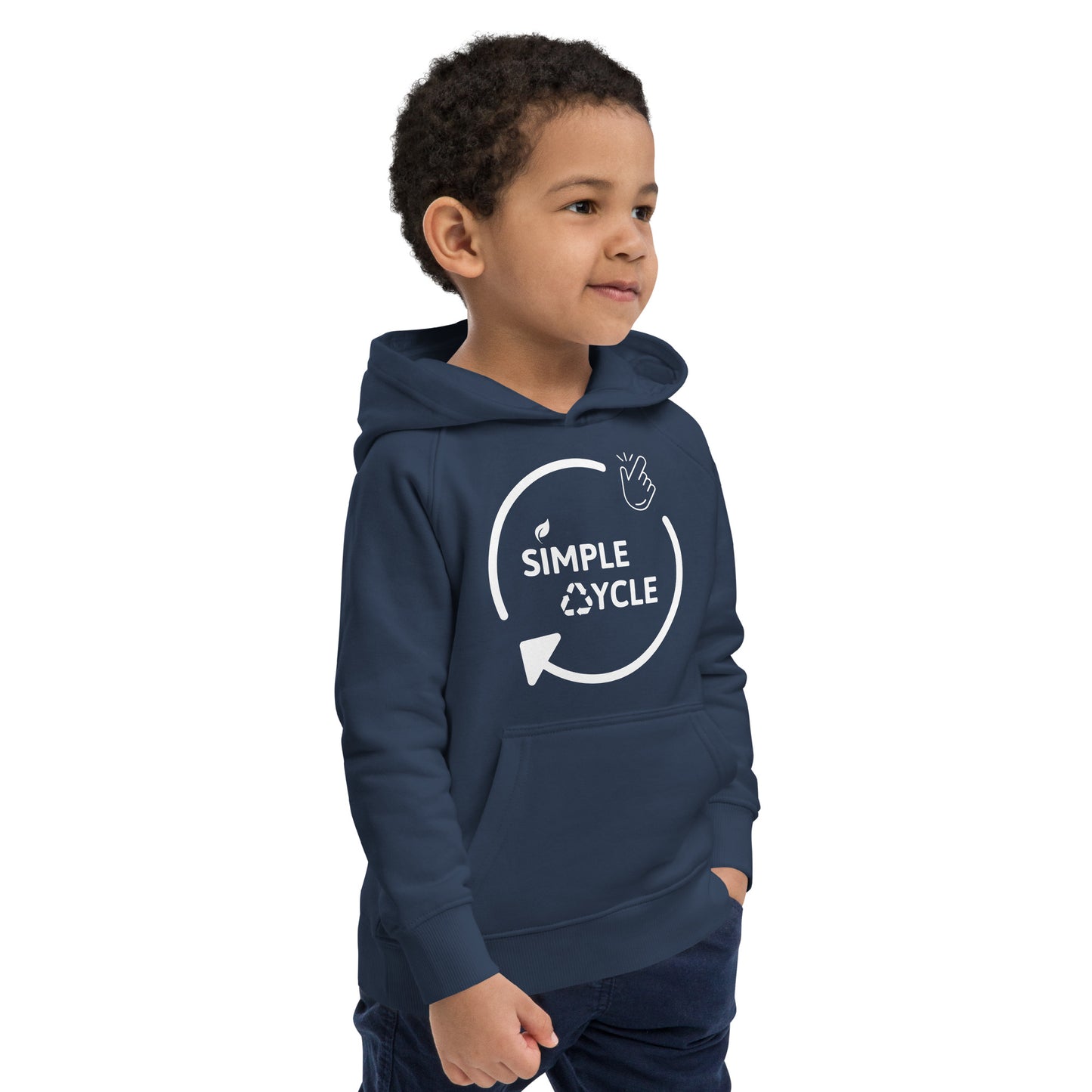 SimpleCycle Kids Eco Hoodie blue side view