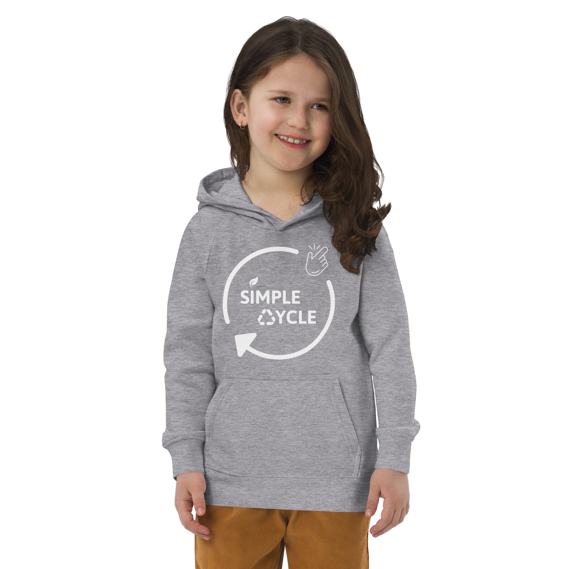 SimpleCycle Kids Eco Hoodie grey product only front view