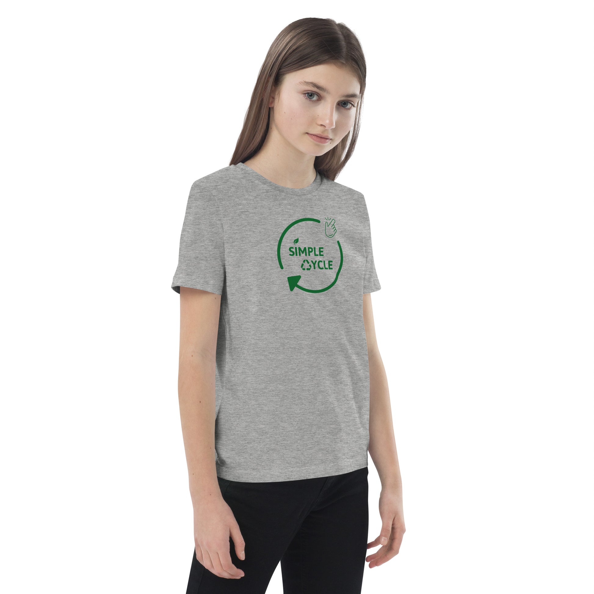 SimpleCycle Organic Cotton Kids T-Shirt grey side view