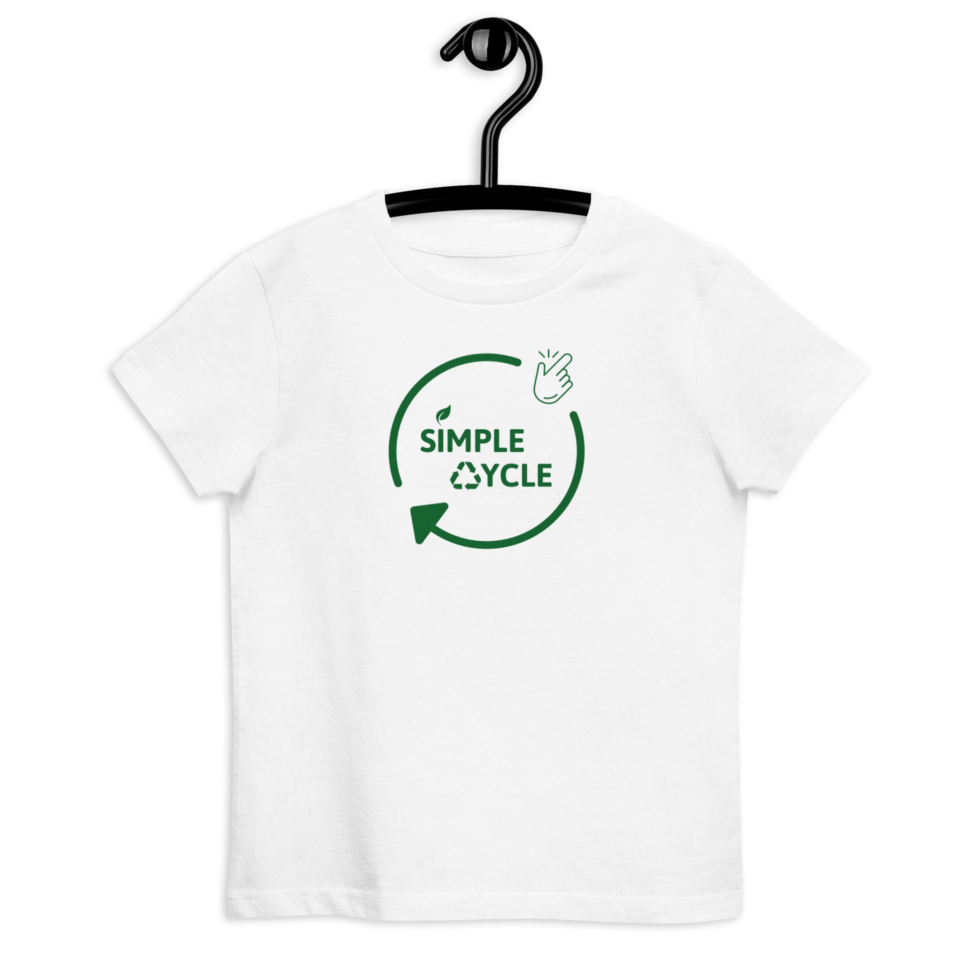 SimpleCycle Organic Cotton Kids T-Shirt white front view