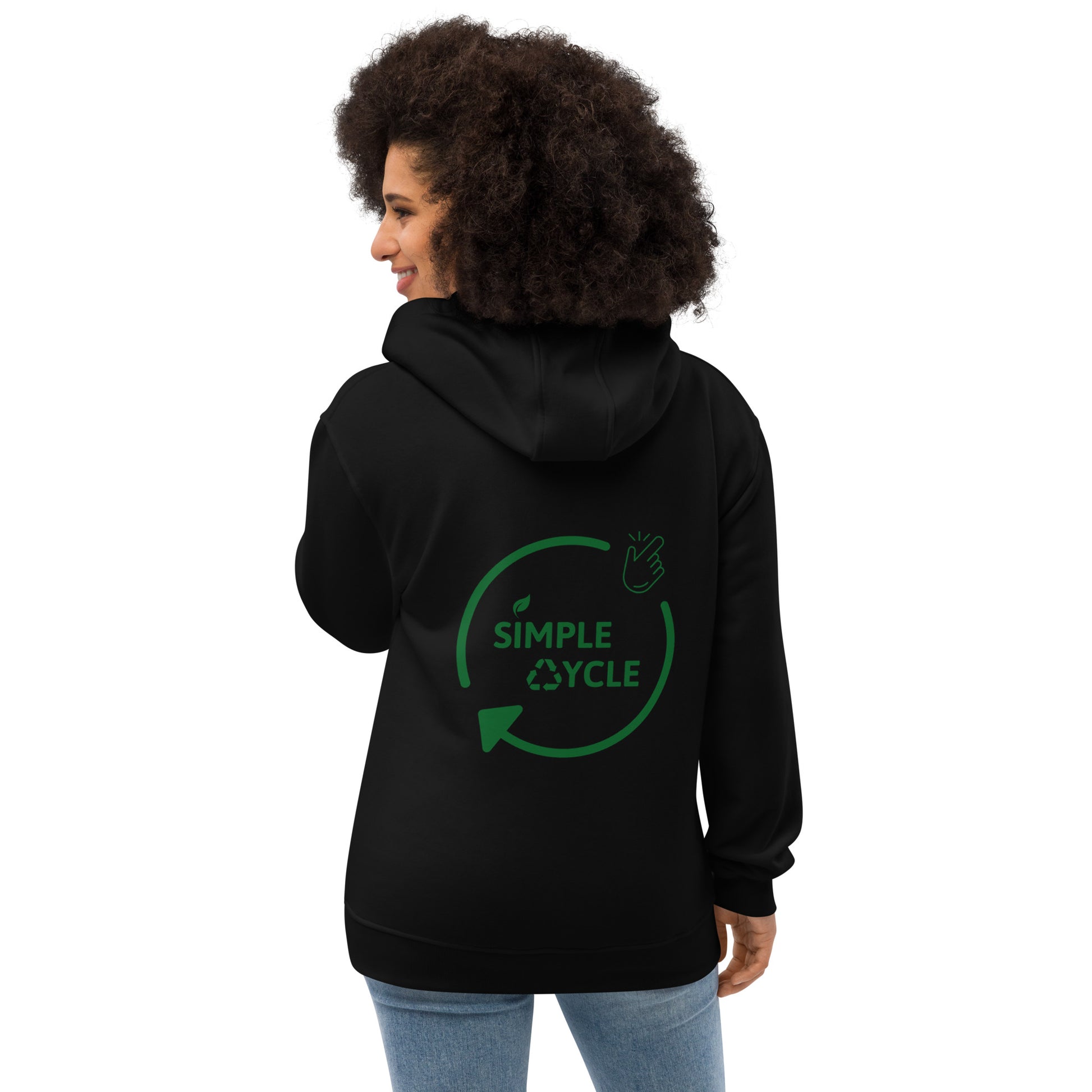 SimpleCycle Premium Eco Hoodie black back
