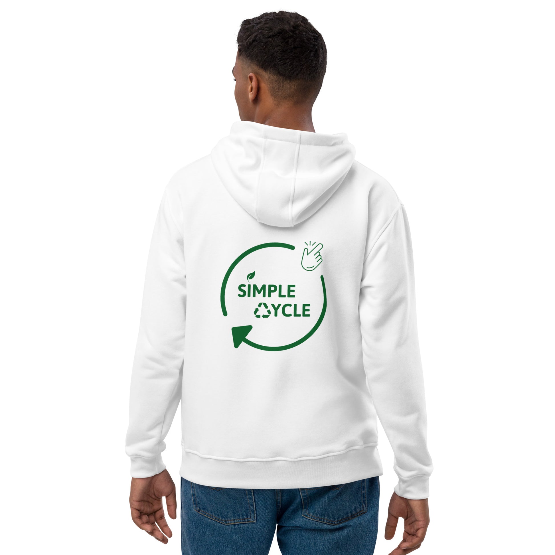SimpleCycle Premium Eco Hoodie white back