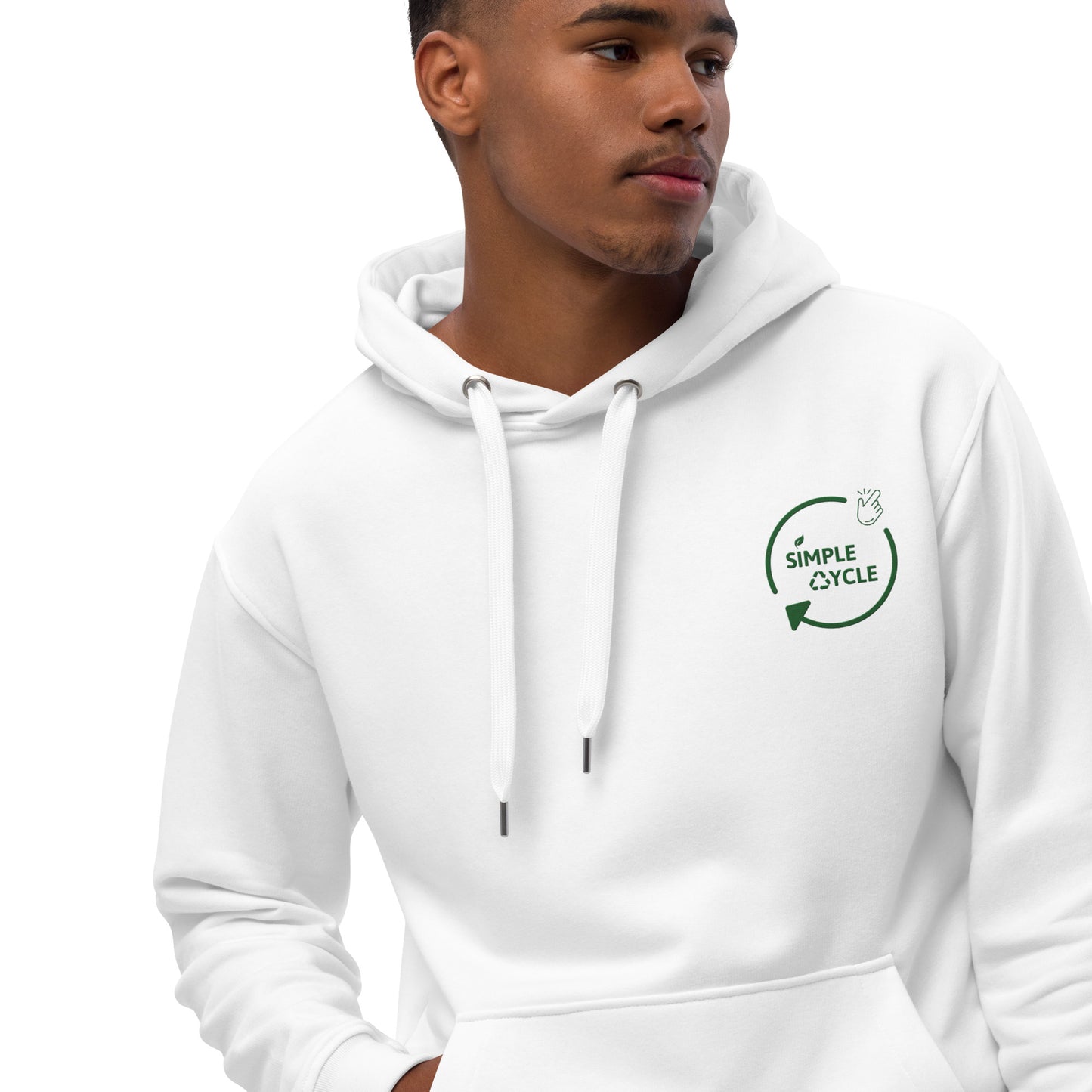 SimpleCycle Premium Eco Hoodie white front
