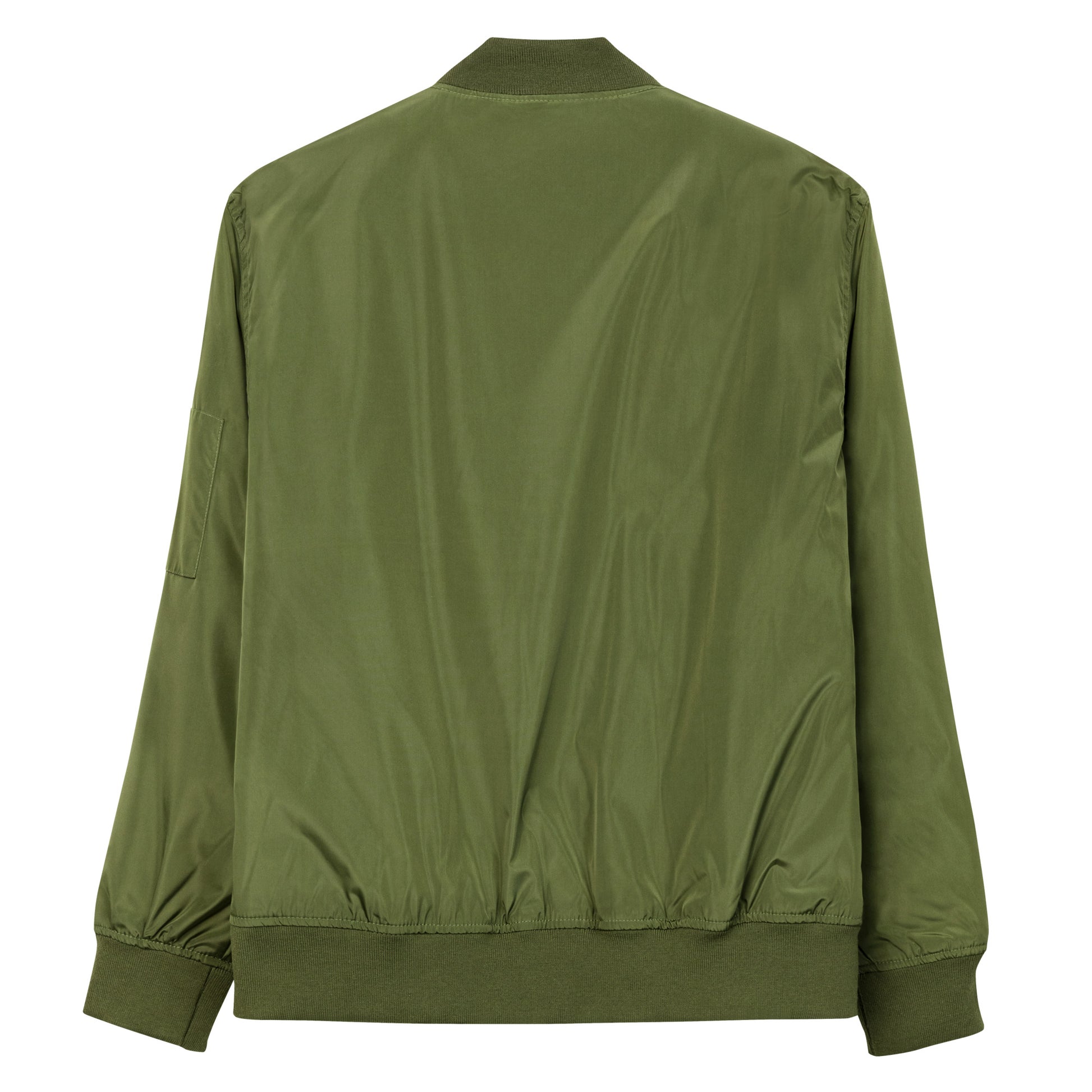 SimpleCycle Embroidered Premium Recycled Bomber Jacket green back view