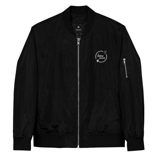 SimpleCycle Embroidered Premium Recycled Bomber Jacket black product only
