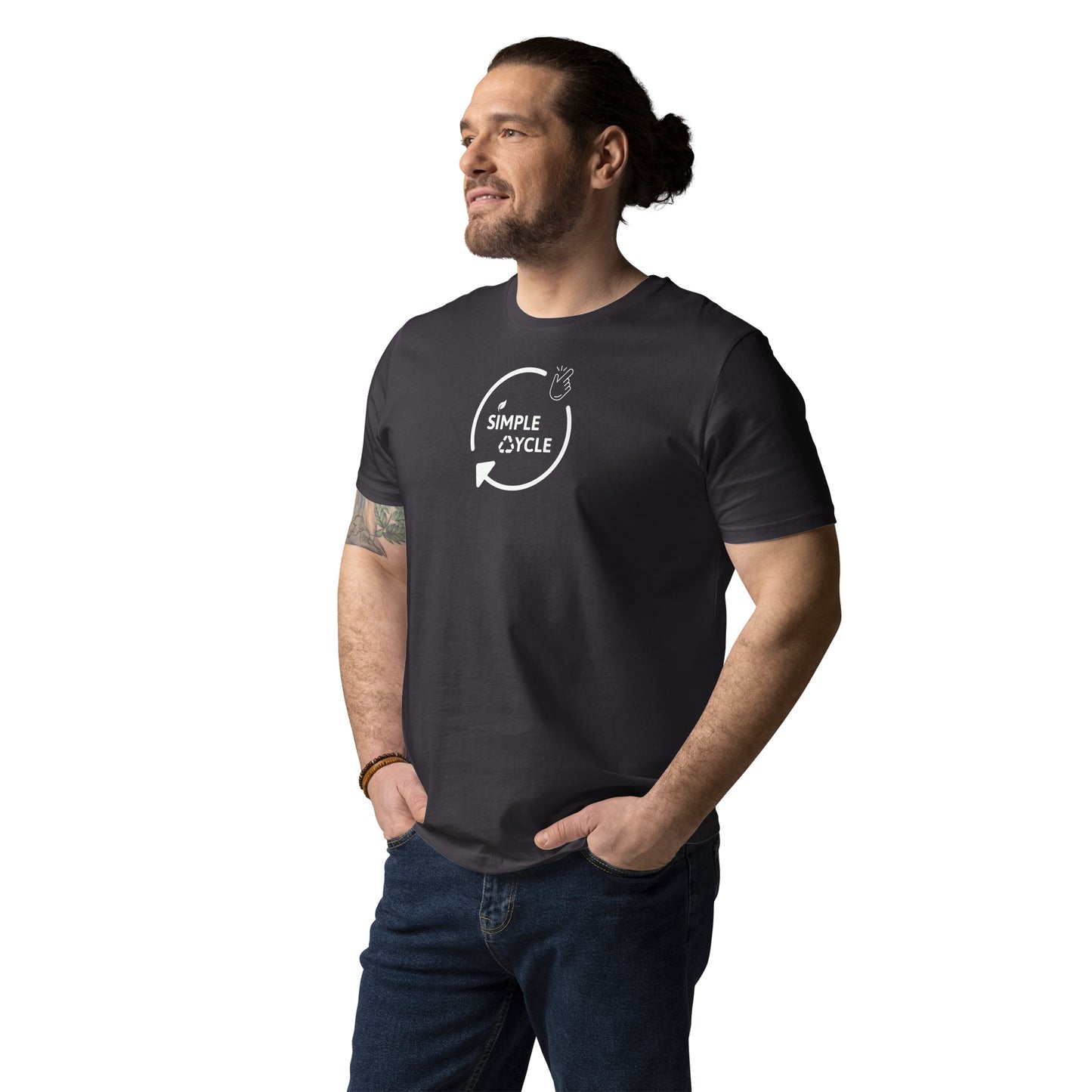 SimpleCycle Unisex Organic Cotton T-Shirt grey front view