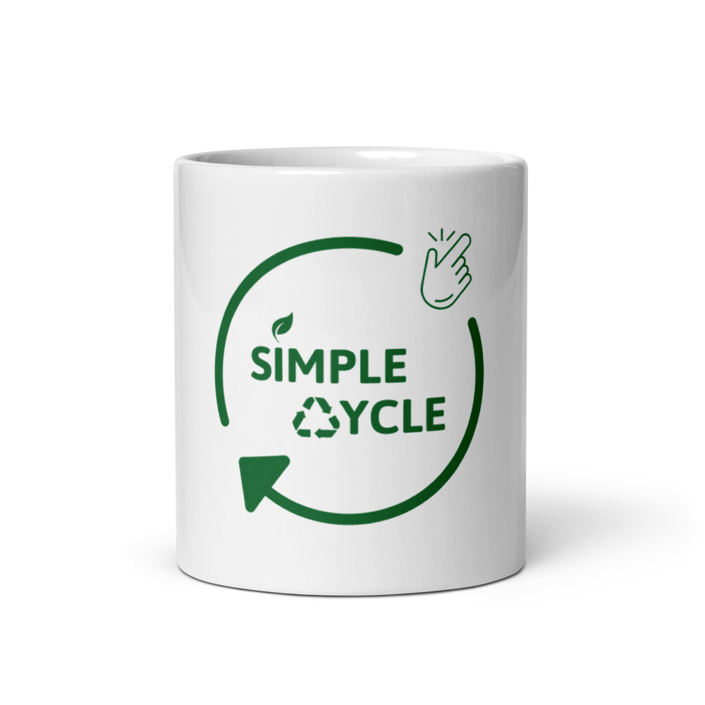 SimpleCycle White Glossy Mug front view