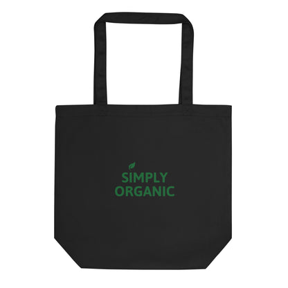 Simply Organic Eco Tote Bag front black