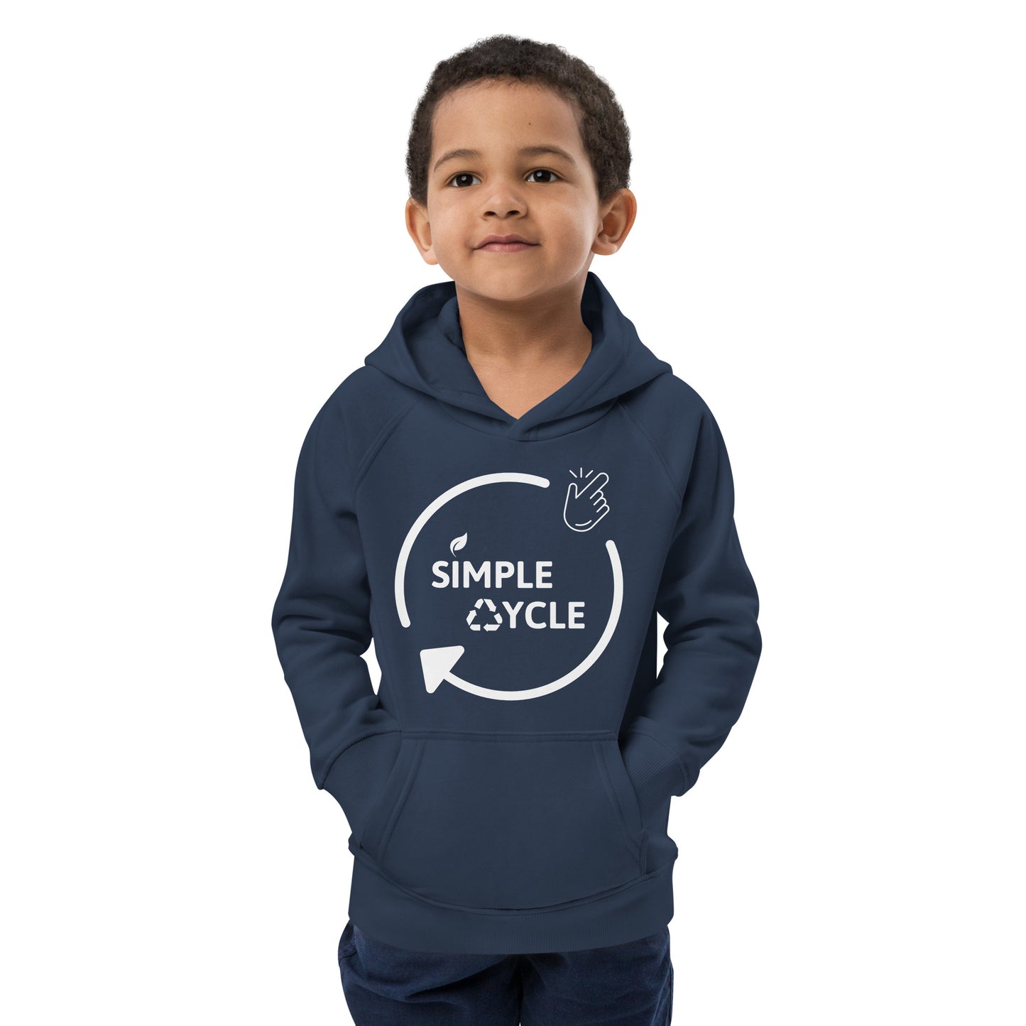 SimpleCycle Kids Eco Hoodie blue front view