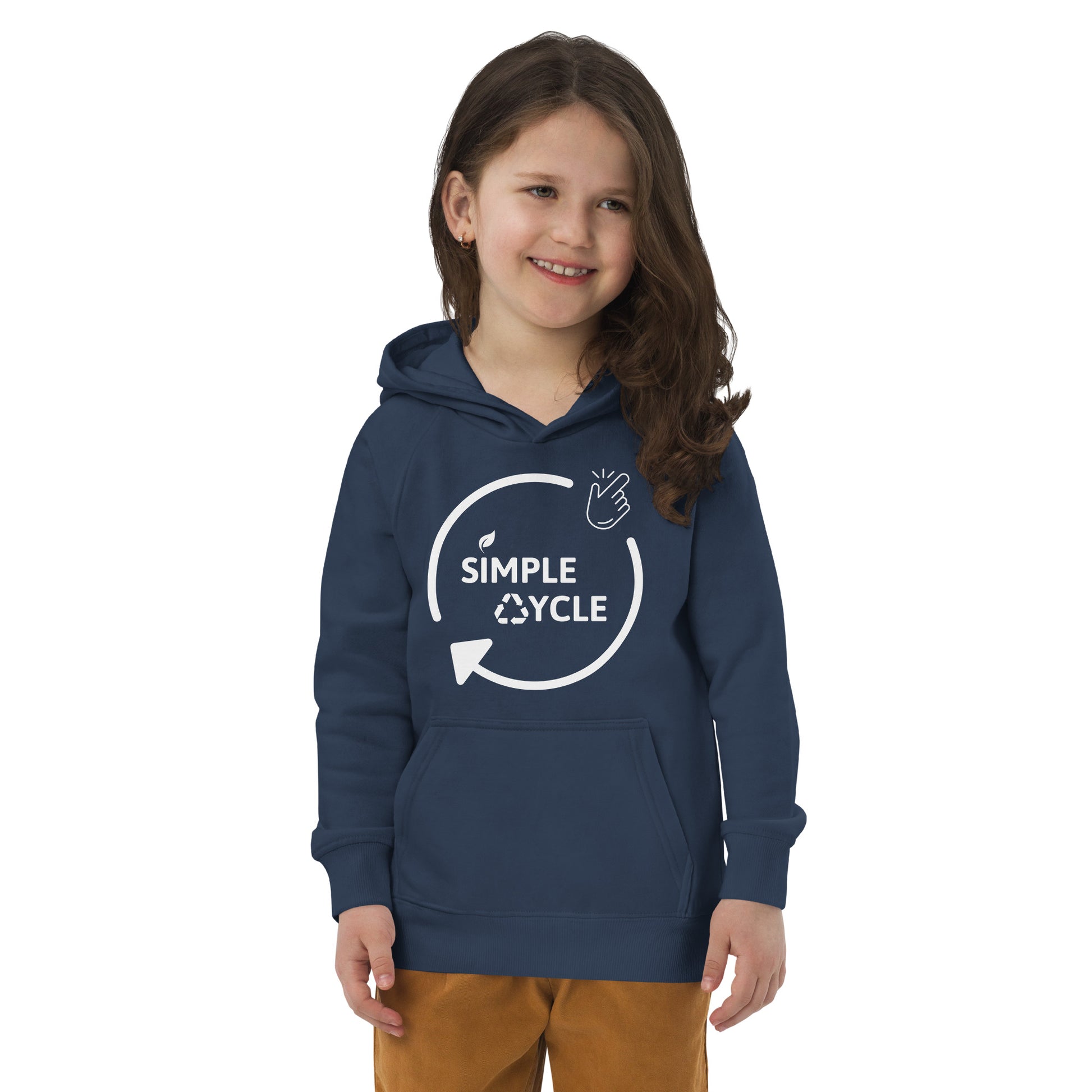 SimpleCycle Kids Eco Hoodie blue front