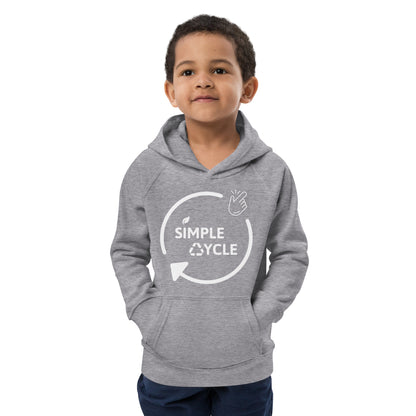 SimpleCycle Kids Eco Hoodie grey front view