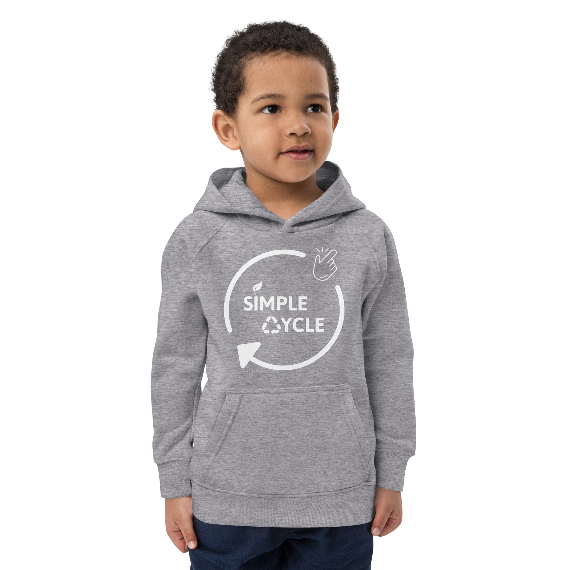 SimpleCycle Kids Eco Hoodie grey front view