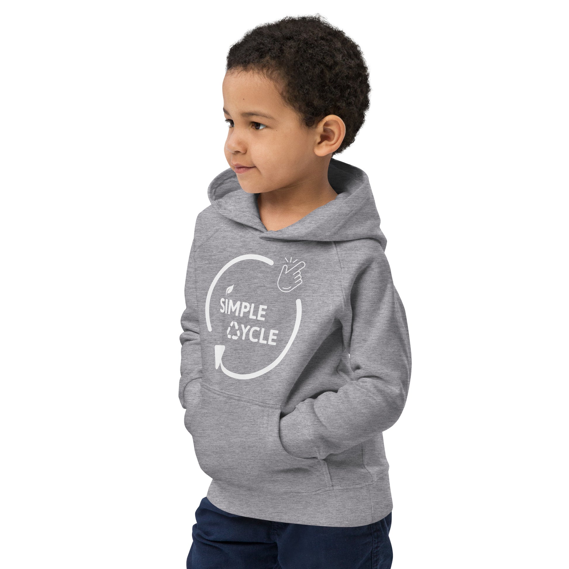 SimpleCycle Kids Eco Hoodie grey side view