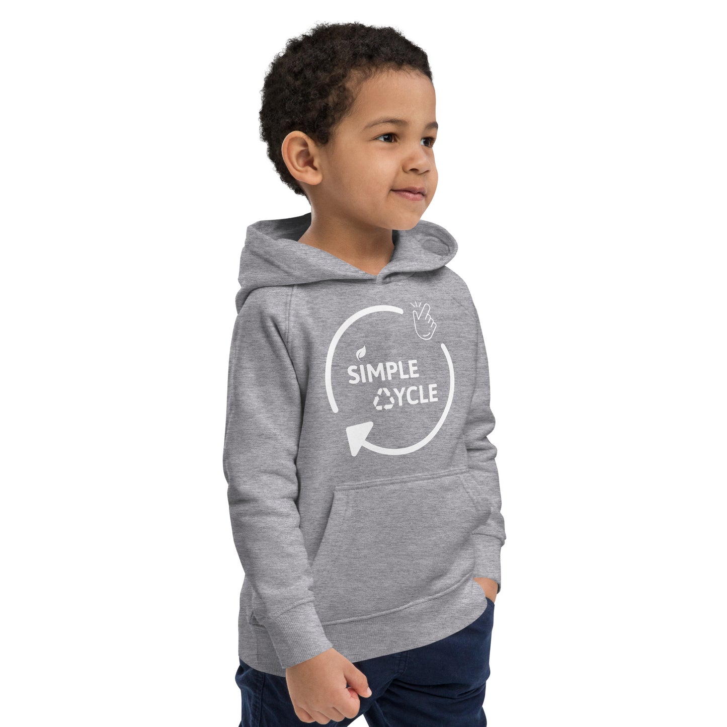 SimpleCycle Kids Eco Hoodie grey side view