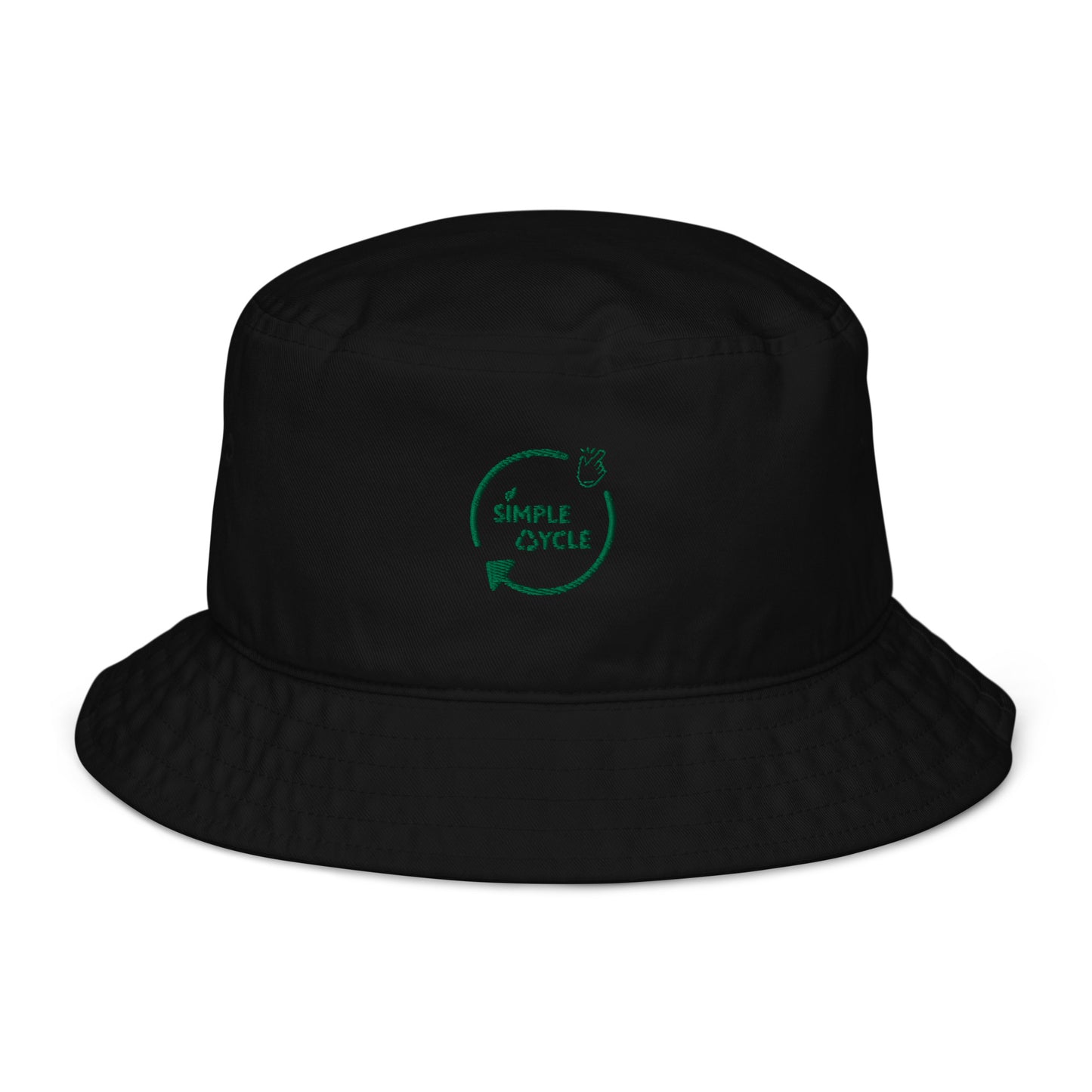 SimpleCycle Embroidered Organic Bucket Hat black
