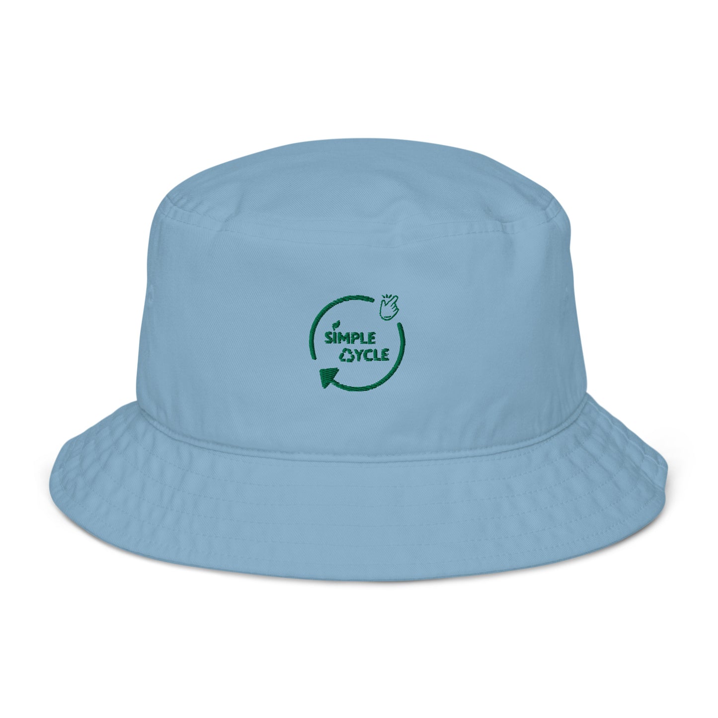 SimpleCycle Embroidered Organic Bucket Hat blue