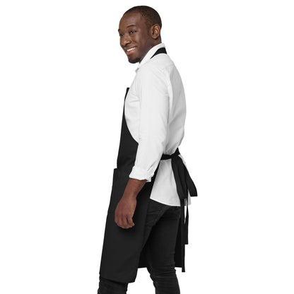 SimplyOrganic Embroidered Organic Cotton Apron side view in black