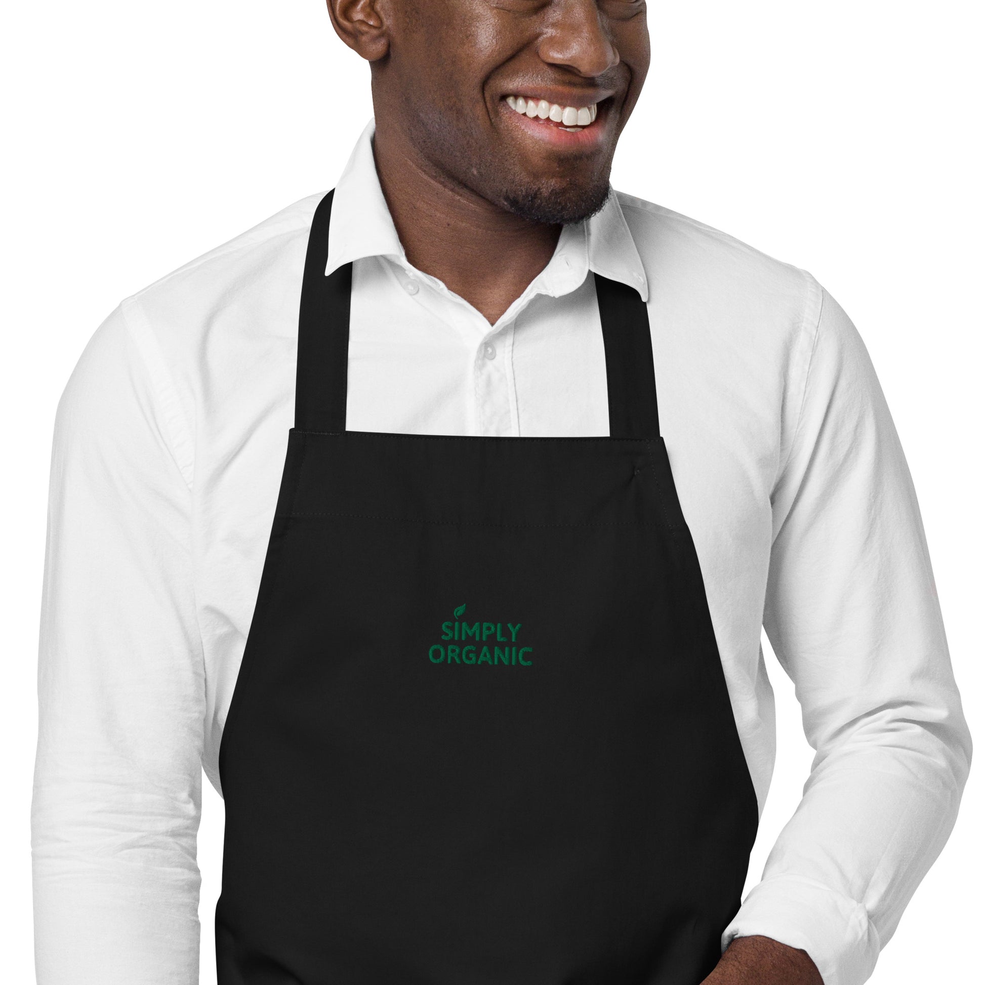 SimplyOrganic Embroidered Organic Cotton Apron black