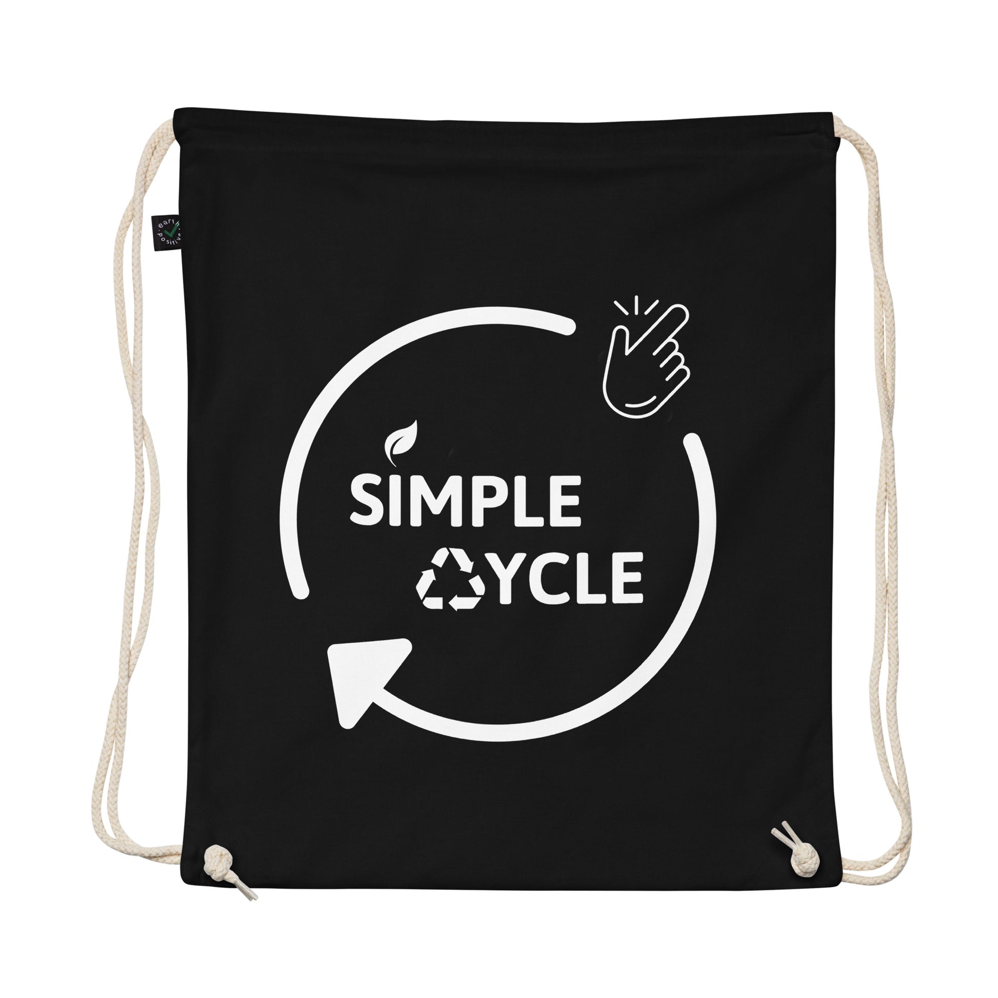 SimpleCycle Organic Cotton Drawstring Bag black