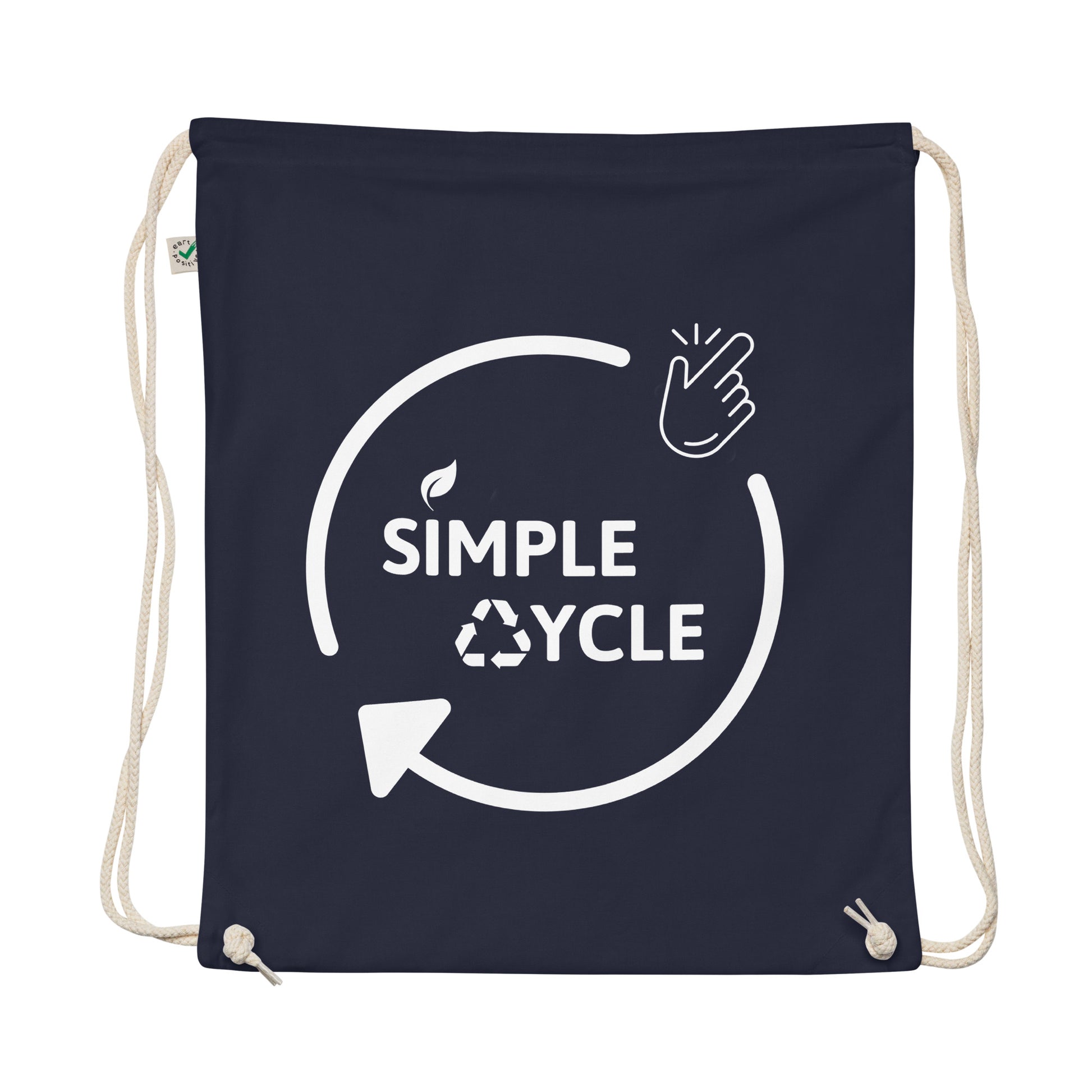 SimpleCycle Organic Cotton Drawstring Bag navy blue