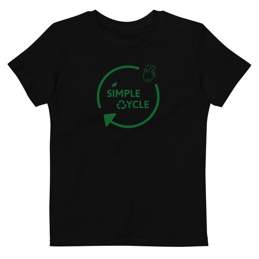 SimpleCycle Organic Cotton Kids T-Shirt black front