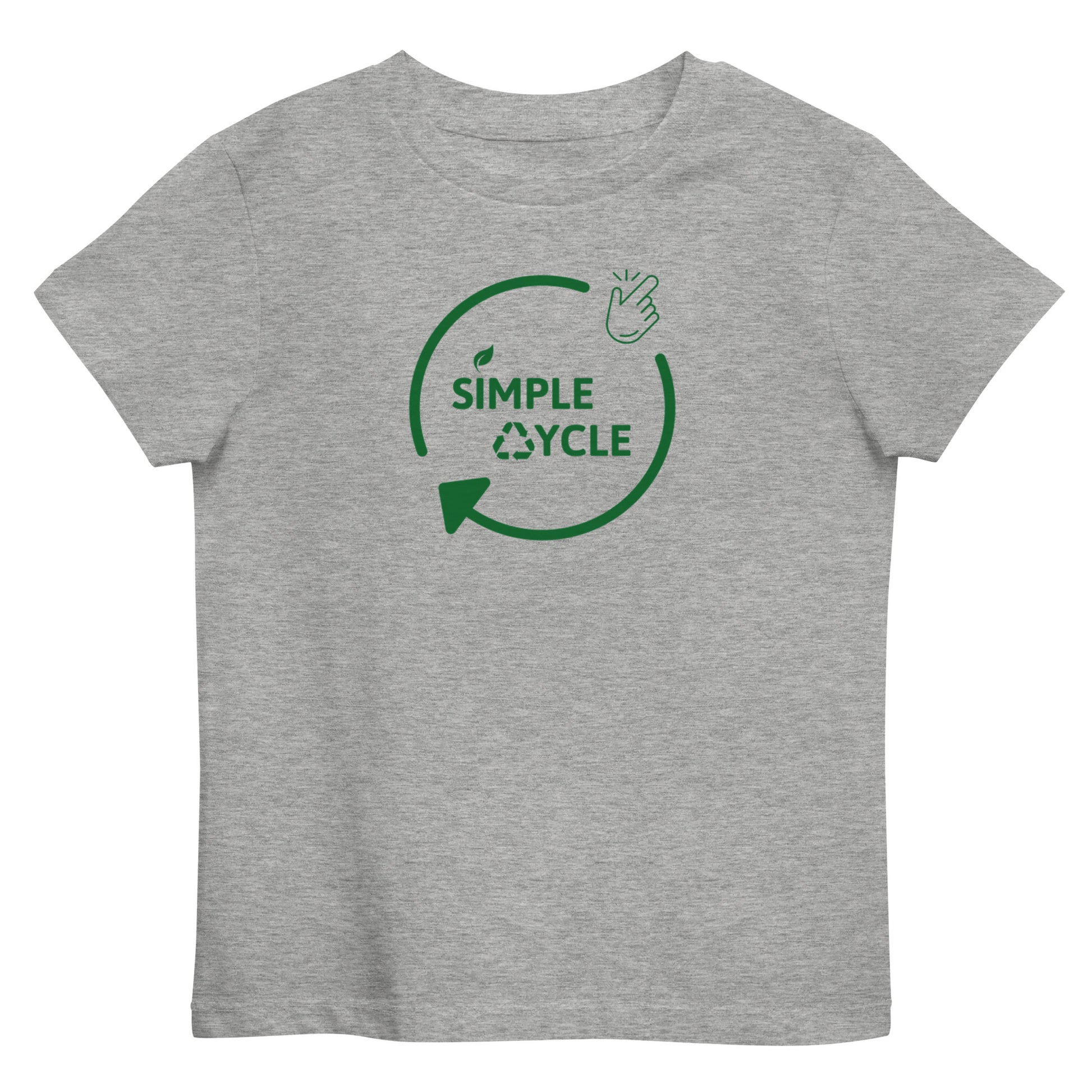 SimpleCycle Organic Cotton Kids T-Shirt grey front view