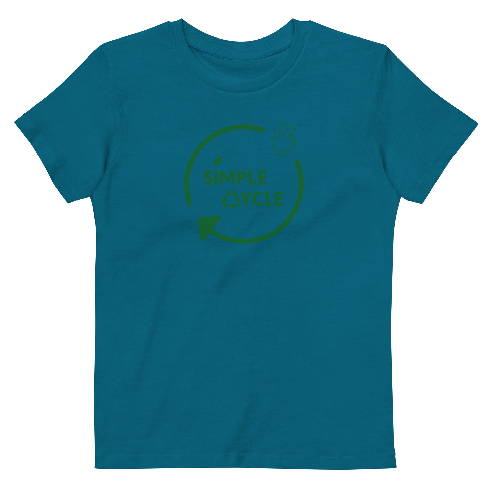 SimpleCycle Organic Cotton Kids T-Shirt blue front view