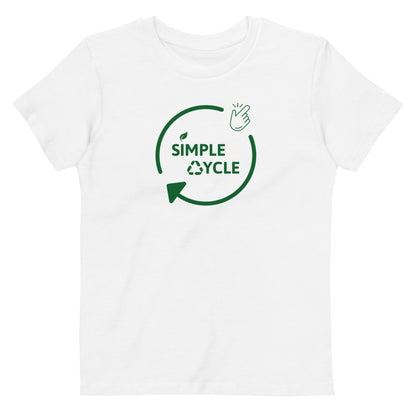 SimpleCycle Organic Cotton Kids T-Shirt white front view