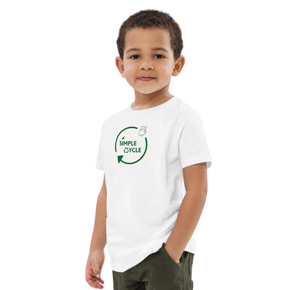 SimpleCycle Organic Cotton Kids T-Shirt white side view