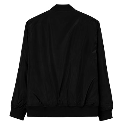 SimpleCycle Embroidered Premium Recycled Bomber Jacket black back view