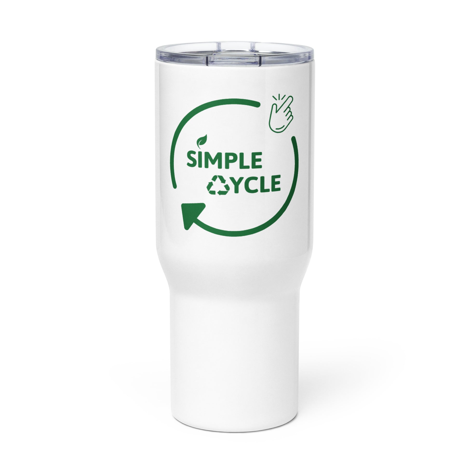 SimpleCycle Stainless Steel 25oz Travel Mug with a Handle front