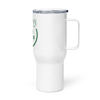 SimpleCycle Stainless Steel 25oz Travel Mug with a Handle side view