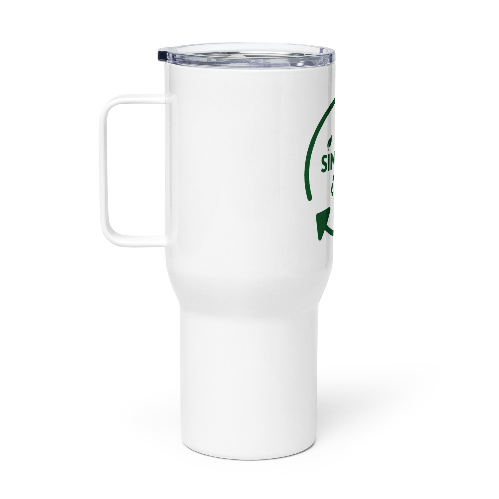 SimpleCycle Stainless Steel 25oz Travel Mug with a Handle side view