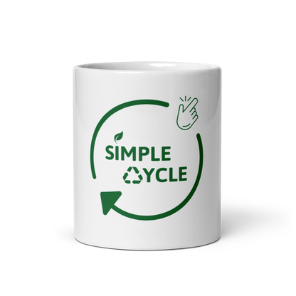 SimpleCycle White Glossy Mug front view