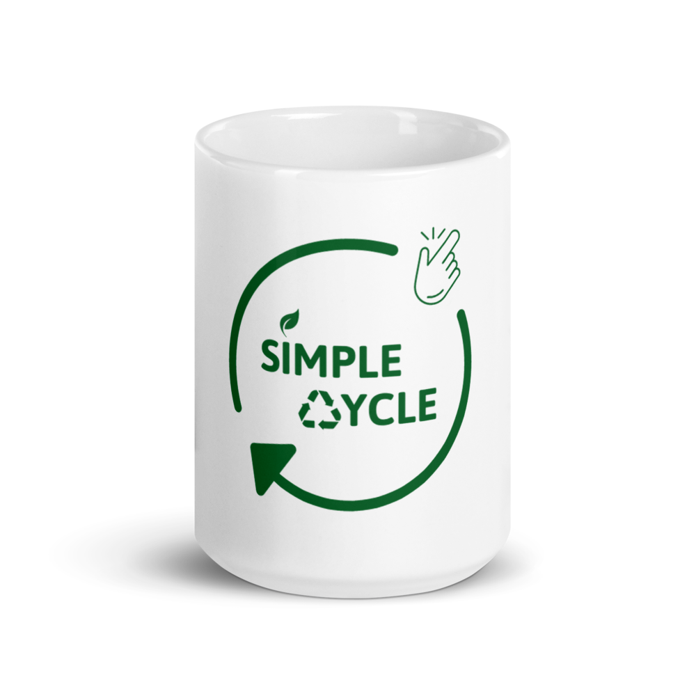 SimpleCycle White Glossy Mug front